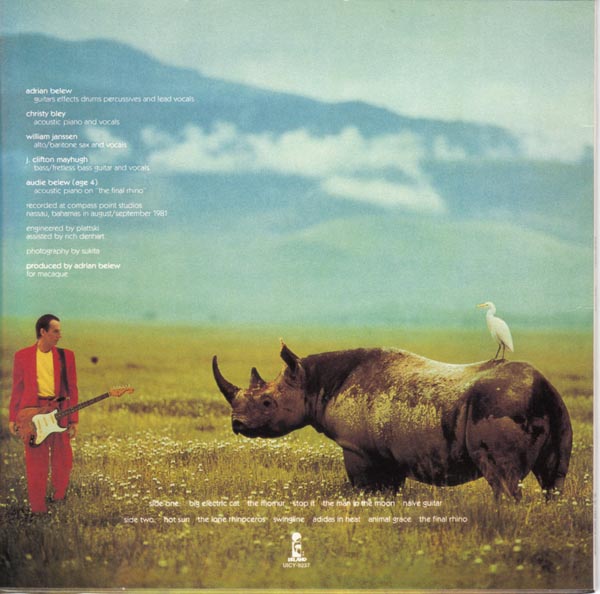 Back Cover, Belew, Adrian - Lone Rhino